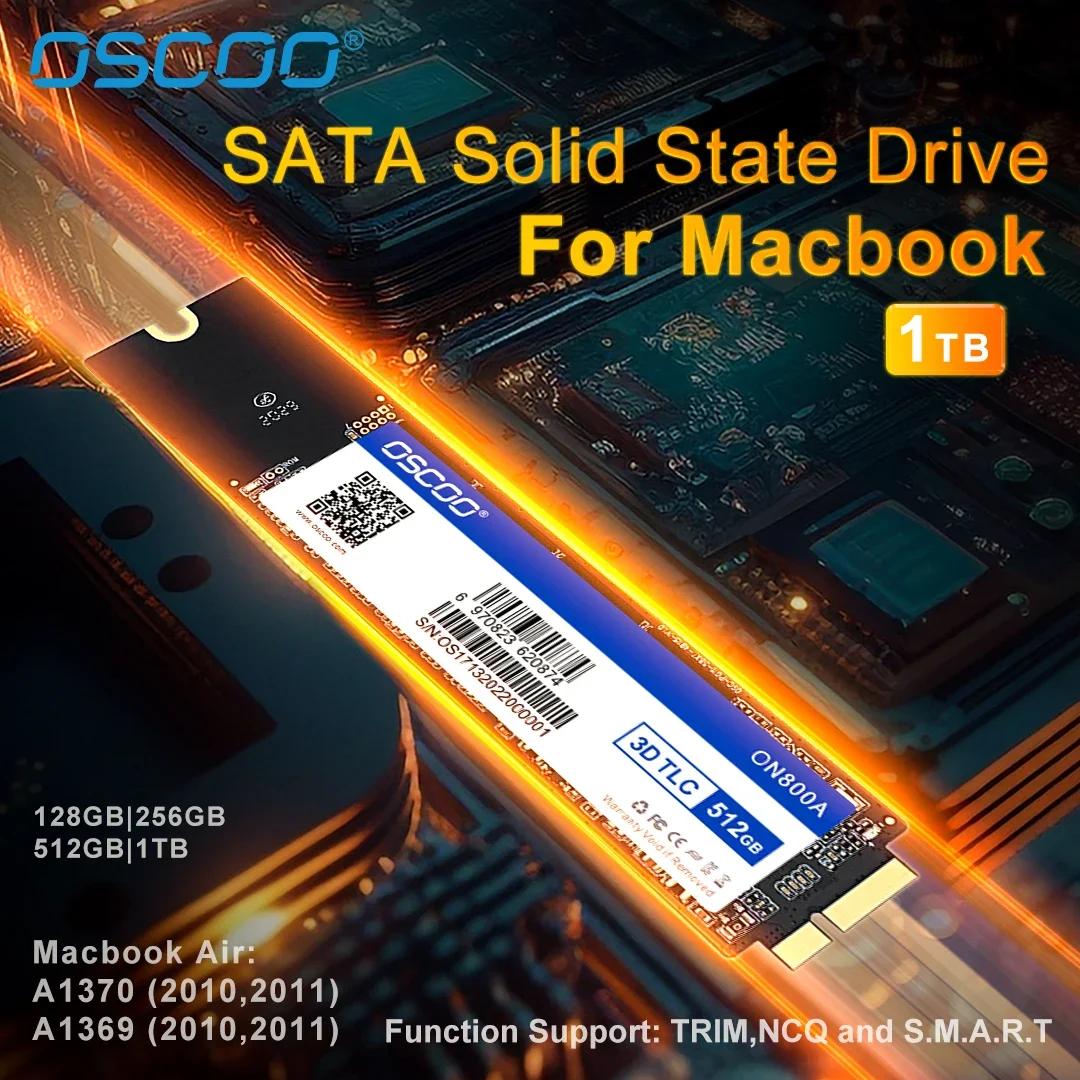 OSCOO SATA3 SSD 3D TLC NAND ÷  ָ Ʈ ̺, ƺ  2010 2011 A1369 A1370 SSD, 512GB, 1TB, 6 + 12  ϵ ũ
